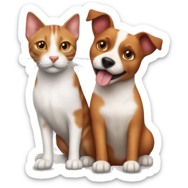red-tabby-cat-cat-cat-feline-and-brown-jack-russell-dog-hugging sticker