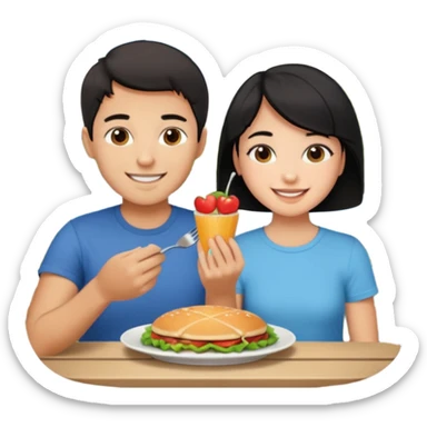 Tan guy eating out black haired girl sticker