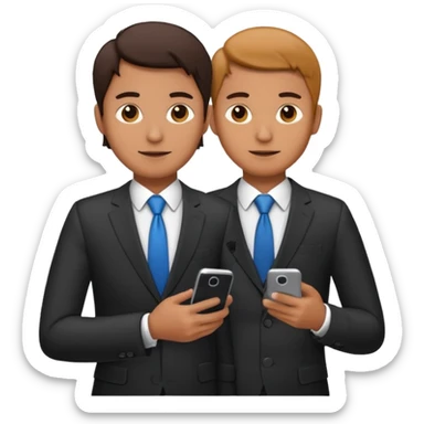 Hombre de traje con celular  sticker