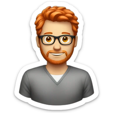 white guy with red head and dark glasses sticker