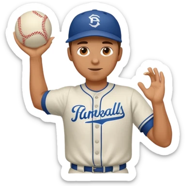 hacer el lanzamiento  de pelota jugador basebal sticker