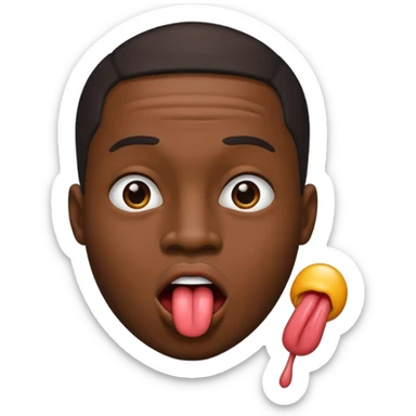 czarny męszczyzna pokazyje język sticker