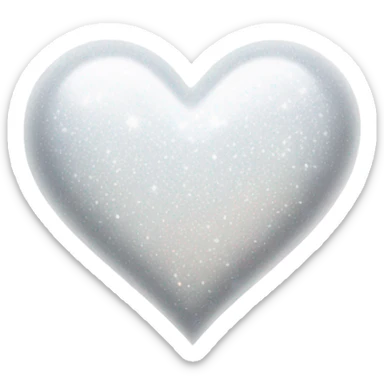 White heart sparkle sticker