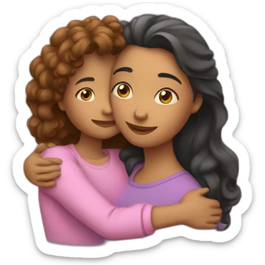 A mother and a daughter hugging  sticker