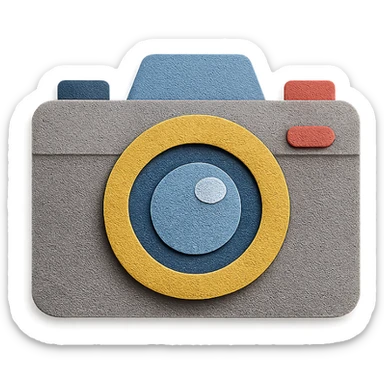 camera, paper craft style sticker