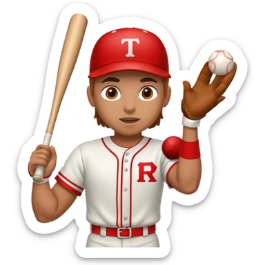 person hitting a home run sticker