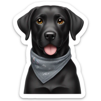 Labrador couleur noir avec un bandana sticker