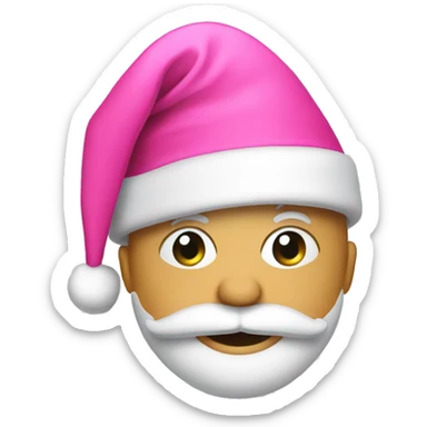 Pink Santa hat sticker