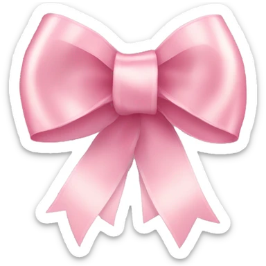 light pink ribbon bow sticker