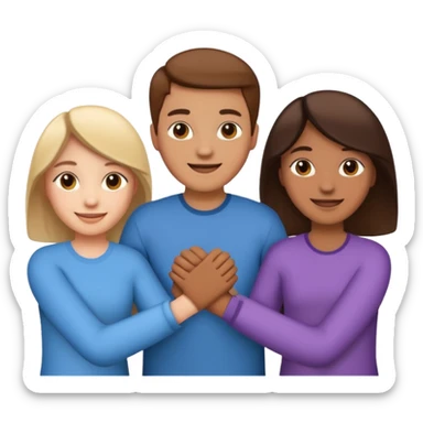 group holding hands sticker
