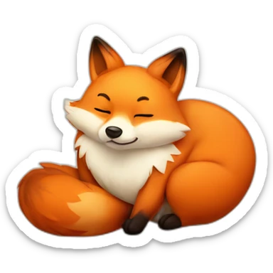 Fat drunk fox lies sticker