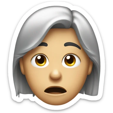 tears streaming down persons face with a very upset look sticker