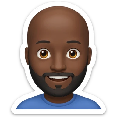 Black bald head half gray & black beard sticker