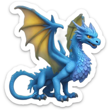 blue griffin dragon saying TRIPPY sticker