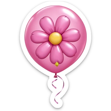 pink flower, pink balloon, pink candy sticker