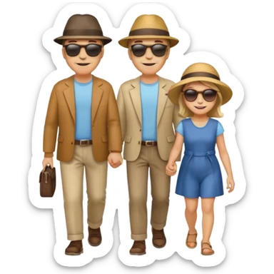 papa y mama caminando hacia el horizonte sticker