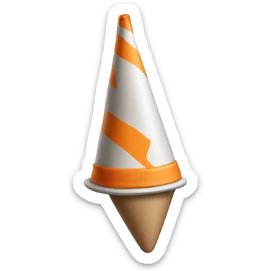 An emoji of a crazy hat, often referred to as a dunce cap or mad hat, shaped like a cone and typically associated with humorous or wild behavior sticker