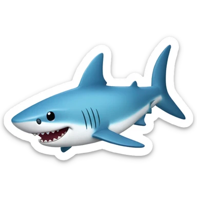 Cute light blue shark sticker