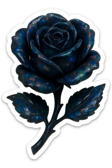 black Opal crystal rose flower, remove background sticker