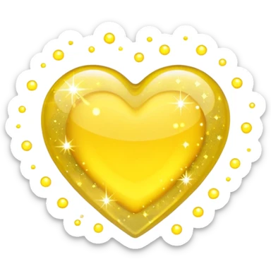 yellow heart with sparkles sticker