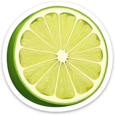 Green lemon slice sticker