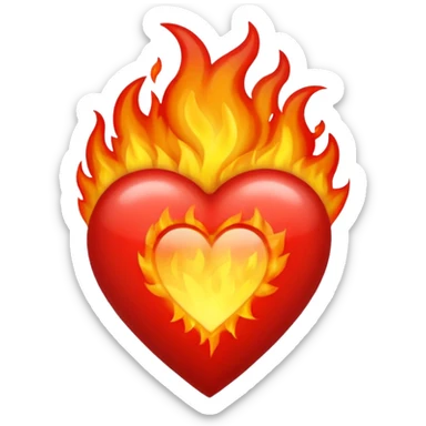 Cœur en feu sticker