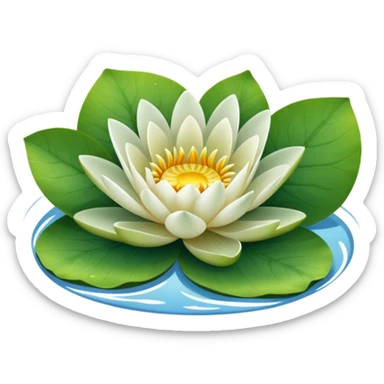 water lily circle leaf sticker