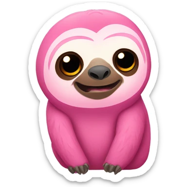 pink sloth with owl beak sticker