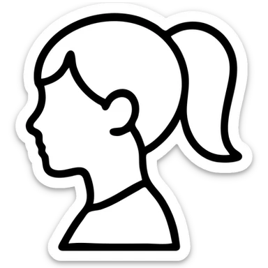 Girl with ponytail sticker