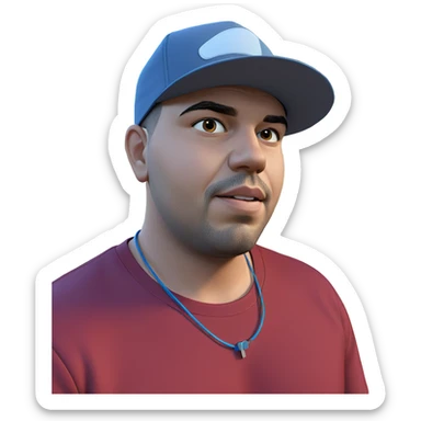 male portrait under blue sky sticker