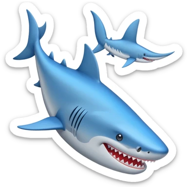 Un tiburón con zapatos azules 🦈👟 sticker