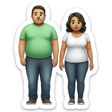 Chubby  girl with thin husband  sticker