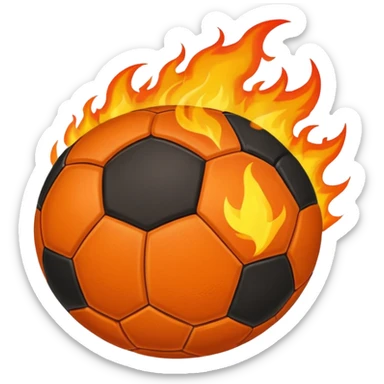 a flaming footblal sticker