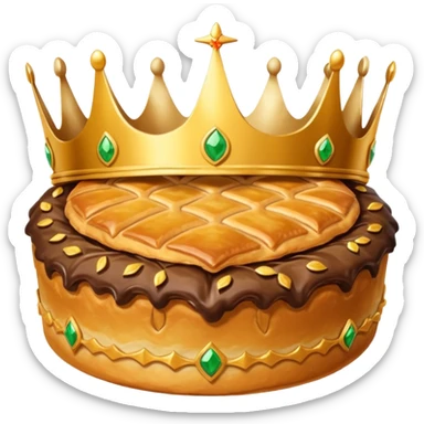 galette des rois avec couronne sur le dessus. Pour un emoji slack sticker