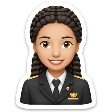 black braided haired hotel receptionist sticker