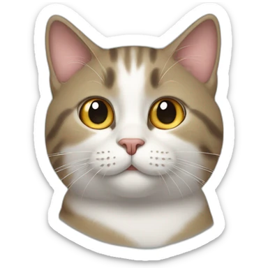 cat shows his heart sticker