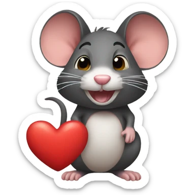 Ratón corazón  sticker