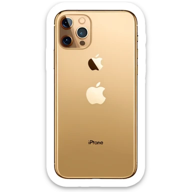 Gold iPhone 16 Pro Max, apple logo in middle and no text backview sticker