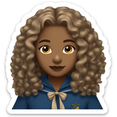 Ravenclaw girl loose curly hair light brown skin sticker