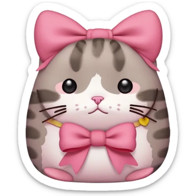 Pusheen cat hear red kawaii sticker