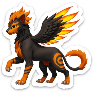 Houndoom-Tigress-Luxray-Trico-Gryphon-fusion (full body) sticker