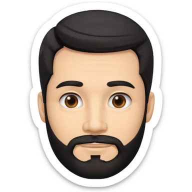 Change gender to male black hair with gray streaks and dimples in each cheek and well trimmed beard sticker