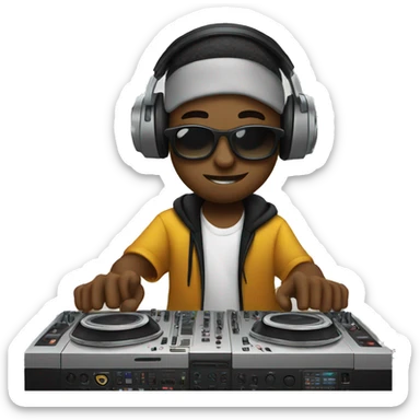 Dj playing on a Dj mixer  sticker