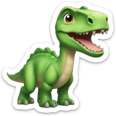 Un petit dinozor sur un petit chate sticker