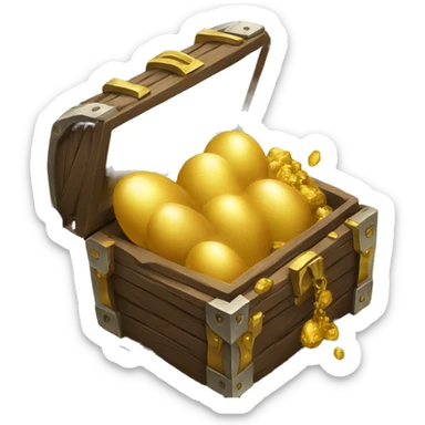 treasure chest with golden alien eggs sticker
