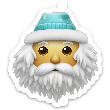 muñeco de nieve peludo en la playa sticker