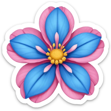 Una hermosa flor rosa color azul  sticker