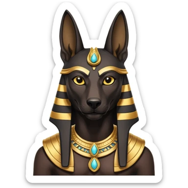 Ancient style casually adorned anubis canine formally posed  sticker