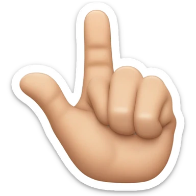 Hand Gesture Details:

Finger Positions:

Thumb: Extended outward.

Index Finger: Extended upward.

Middle and Ring Fingers: Folded down towards the palm.

Pinky Finger: Extended upward. sticker