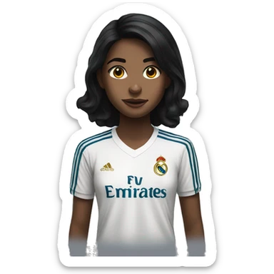 Black haired girl with real Madrid shirt sticker
